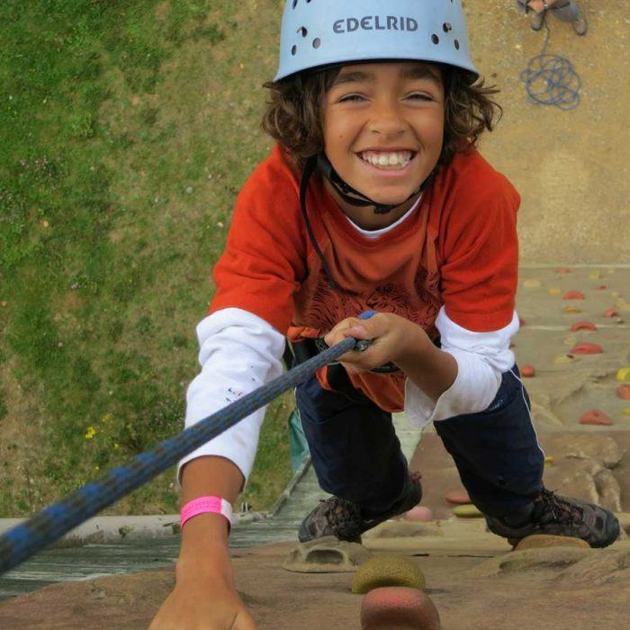 Climbing on a family break on a day out at a Wood N Wheels adventure centre