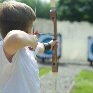 Boy doing archery